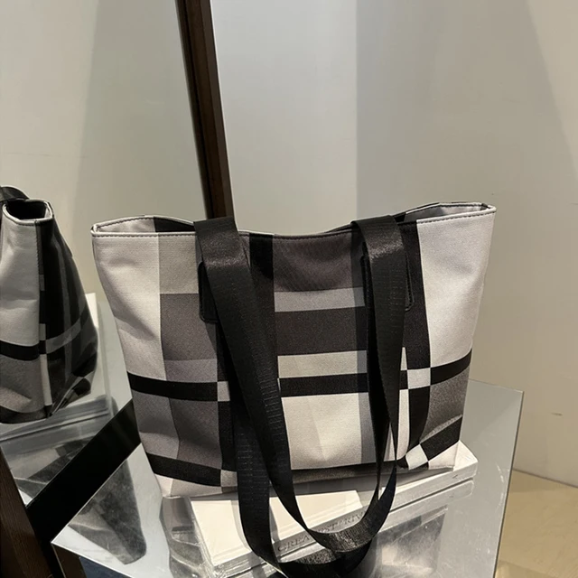 Torba materiałowa Damska nowa moda Damska torba na ramię Torebka damska Torba w kratkę Torba dojazdowa