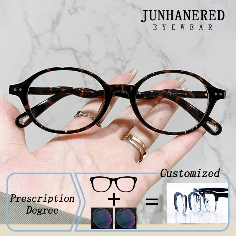 

Brand Deisgn Retro Small Ellipse Frame Photochromic High Degree Prescription Glasses Anti Blue Light Myopia Astigmatism Eyewear