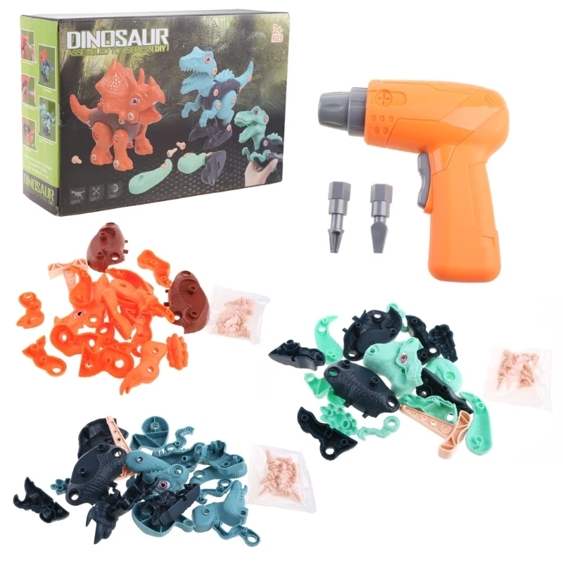 

Take Apart Dinosaur with Electric Toy Drill Set Educational STEM Building Children's Dinosaur Construction Assembly Puzzle