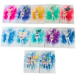 Sailor Moon Flash Card Usagi Tsukino Mizuno Ami Kino Makoto Aino Minako Diy 12 Sheets Action Toy Figures Anime Game Collection