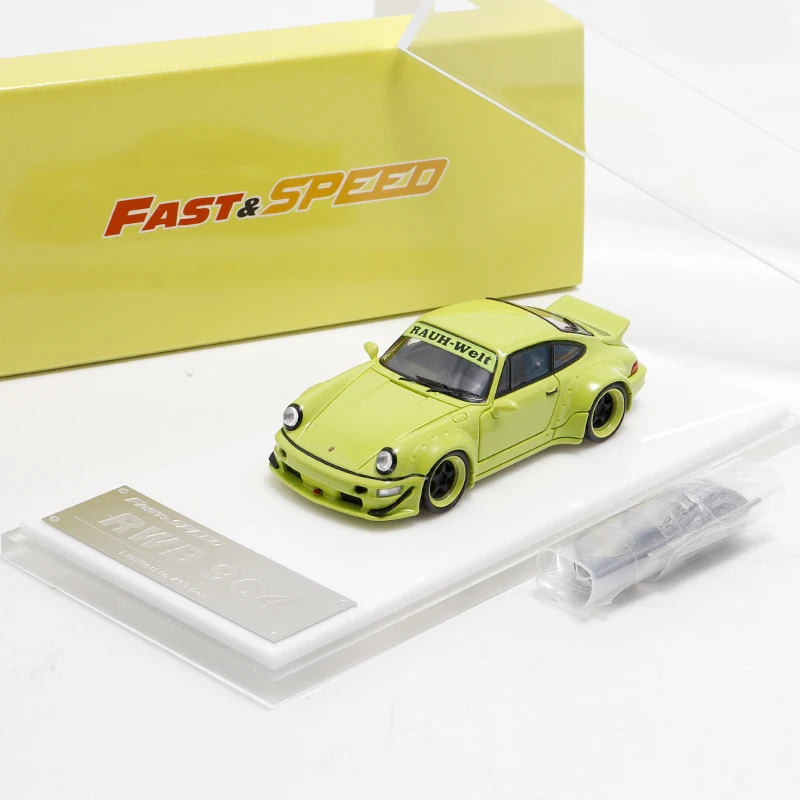 Szybki model samochodu Porsche ze stopu metalu w skali 1/64, Porsche RWB 964 z szeroką karoserią, zmodyfikowane pojazdy do zabawy dla chłopców