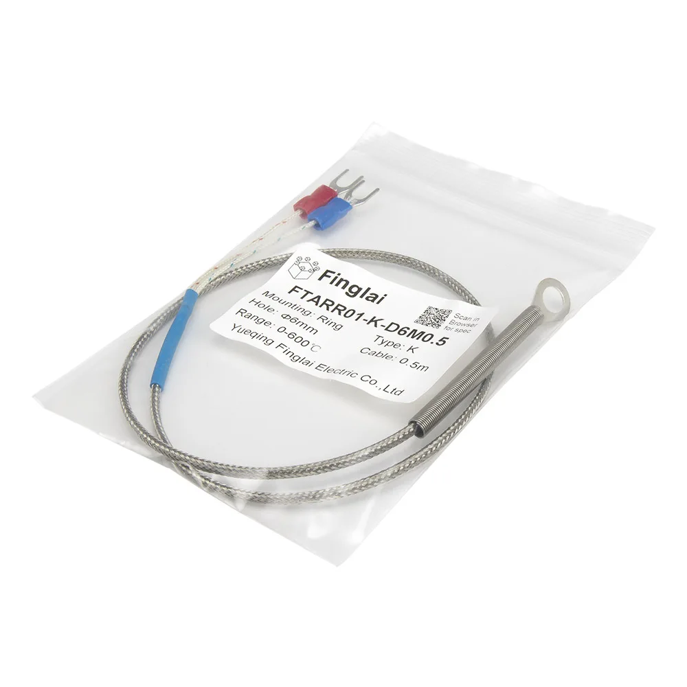 FTARR01 K E type 0.5m metal screening cable 5mm 6mm 8mm 10mm 14mm diameter hole ring head thermocouple temperature sensor