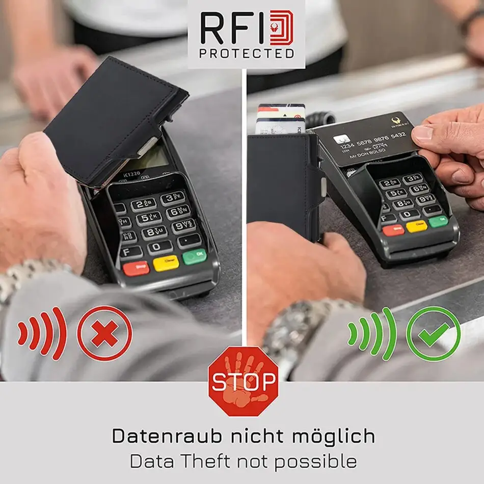 Rfid Carbon Fiber Card Holder Men Wallets Slim Thin Coin Pocket ID Bank Credit Cardholder Case Aluminum Minimalist Smart Wallet - 5