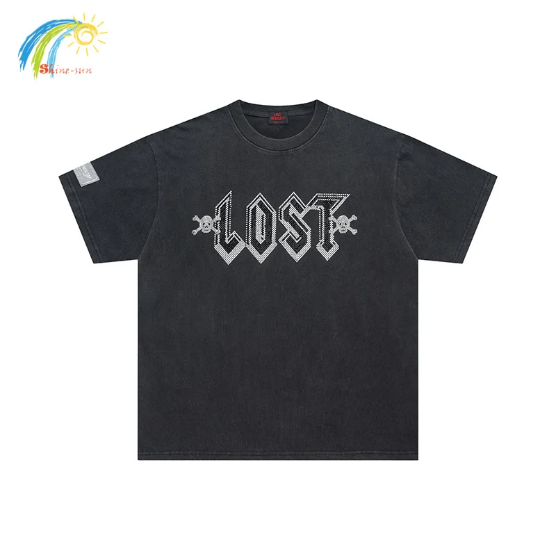 Verano hombres mujeres Unisex High Street camiseta de gran tamaño de algodón de alta calidad clásico Flash Diamond Logo camiseta de intricidad perdida