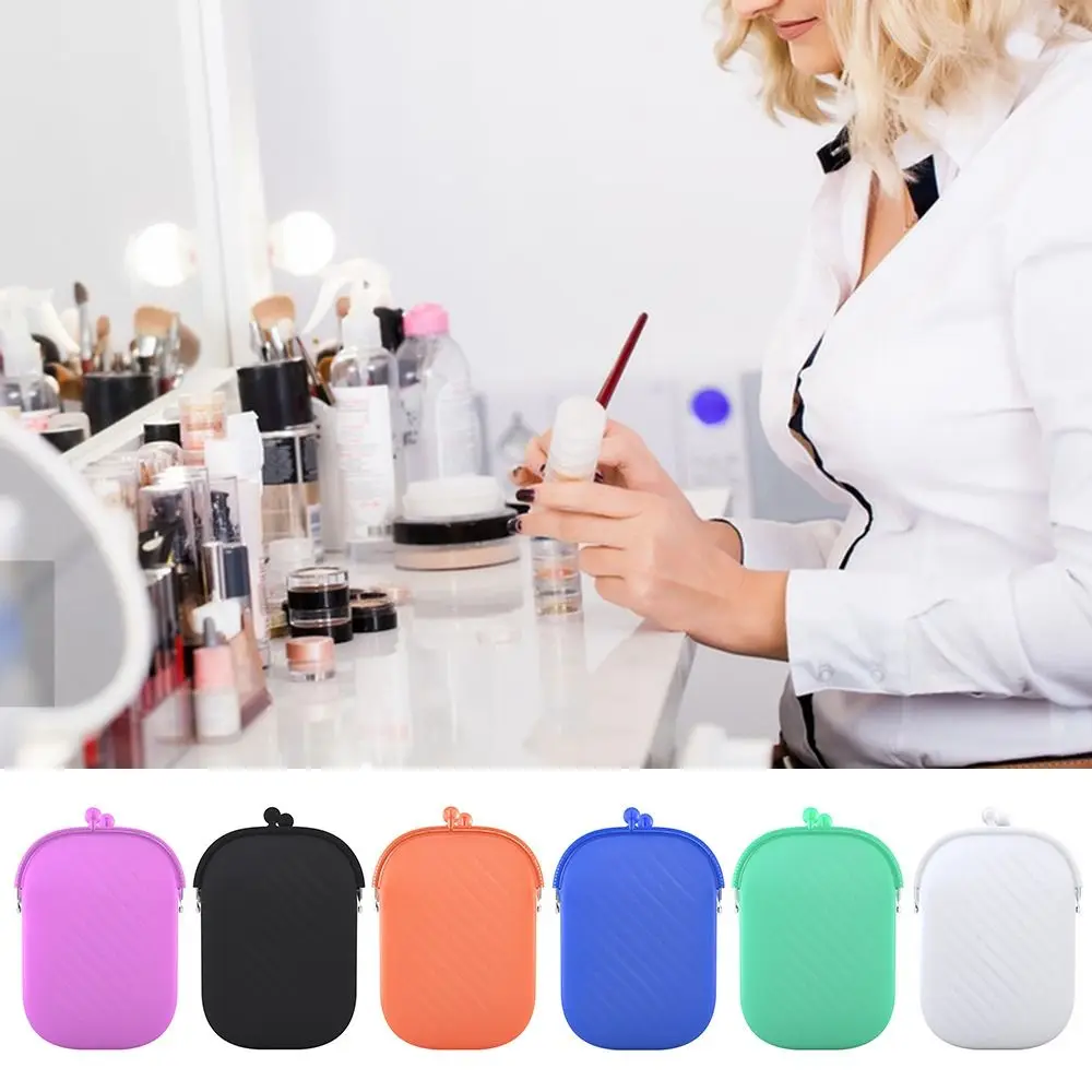

Portable Multi-use Storage Bag Large Capacity Waterproof Storage Pouch Silicone Solid Color Cosmetic Bag