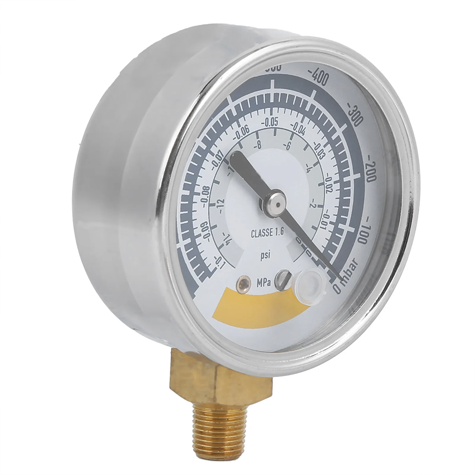 NPT1/8in Pressure Gauge Vacuum Gauge Pressure Gauge Accurate Air Gauge Instrument for Vacuum Pump 0‑14psi