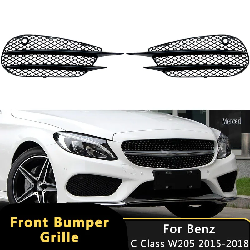 

Car Front Lower Bumper Fog Lamp Grille Light Grille For Mercedes Benz C Class W205 C205 S205 AMG Line 2015‑2018 Auto Accessories