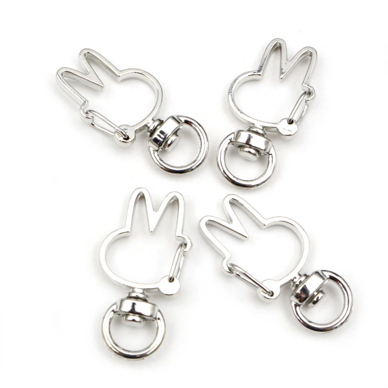 Cat Heart Snap Hook Clips, 10pcs Keychain Supplies