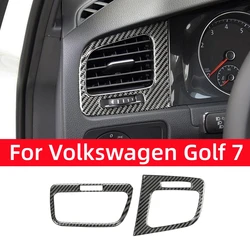 For Volkswagen Golf 7 Mk7 2013-2019 Carbon Fiber Auto Side Air Vent Outlet Decorative Frame Cover Trim Sticker Car Accessories