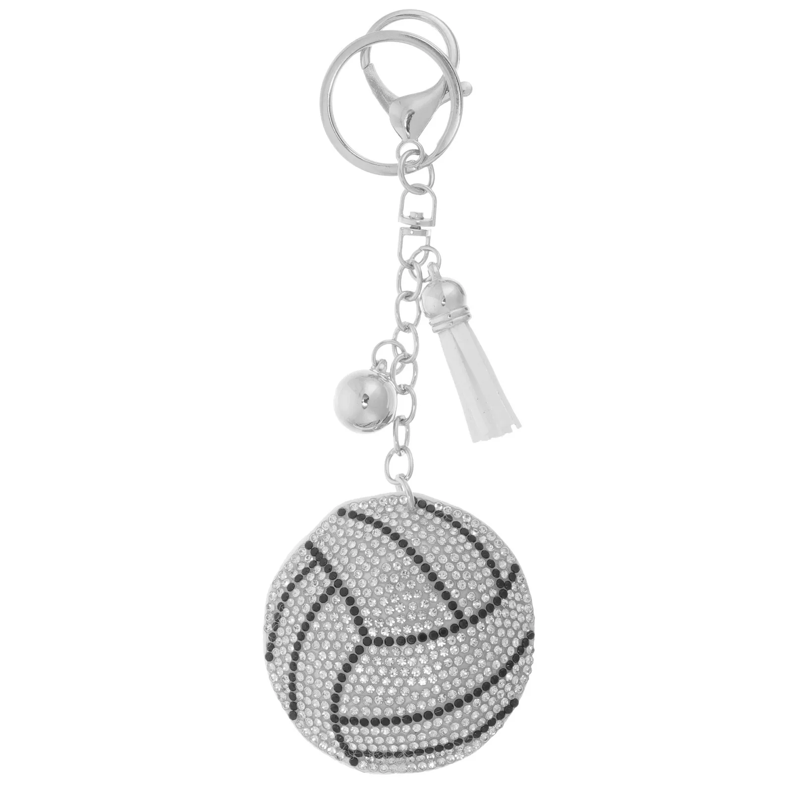 

Rhinestone Volleyball Keychain Zinc Alloy Mini Sports Theme Bag Pendant Decorative Key Ring For Backpack Portable Gift Idea