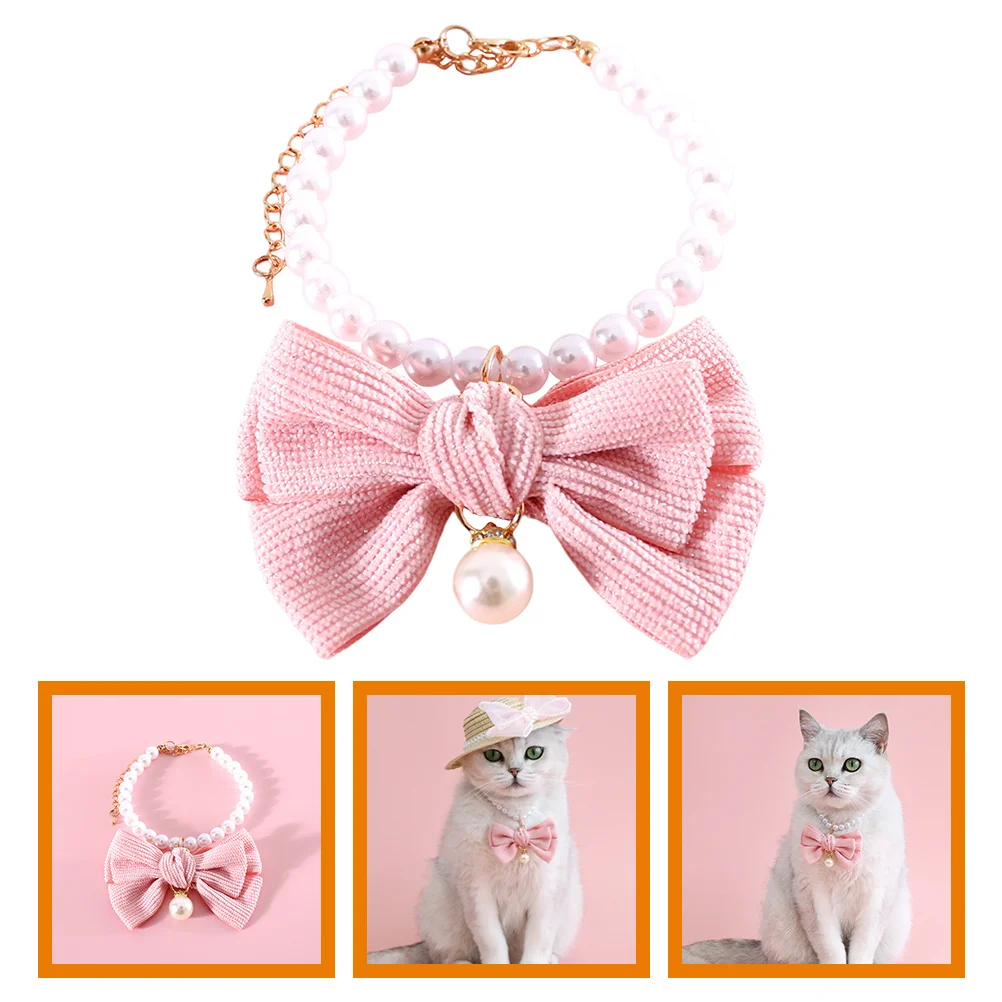 

Pet Bow Collar Velvet Dog with Pendant Cat Collars Plastic Girl Puppy Christmas