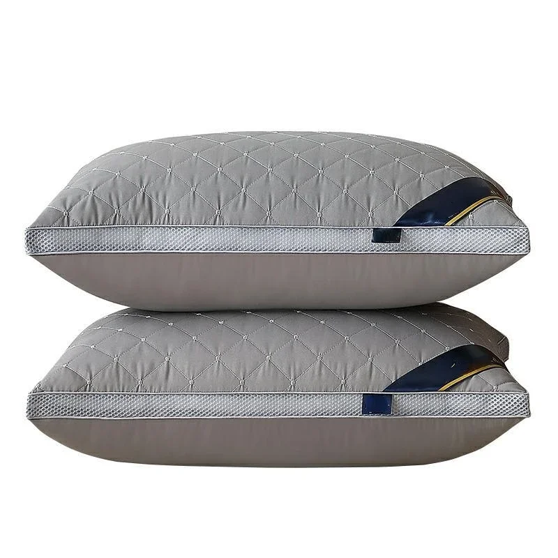 

1Pcs White Bed Pillow Bedroom Bedding, Pillow 3D Cotton Pillow, Three-dimensional Quilted Cervical Soft Pillow 48x74cm