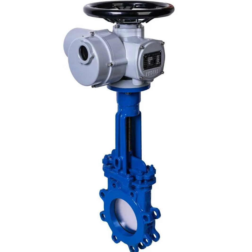 Electric knife gate valve Paper slag packaging industry Stainless steel knife gate valve Soft seal pull-out electric gate valve