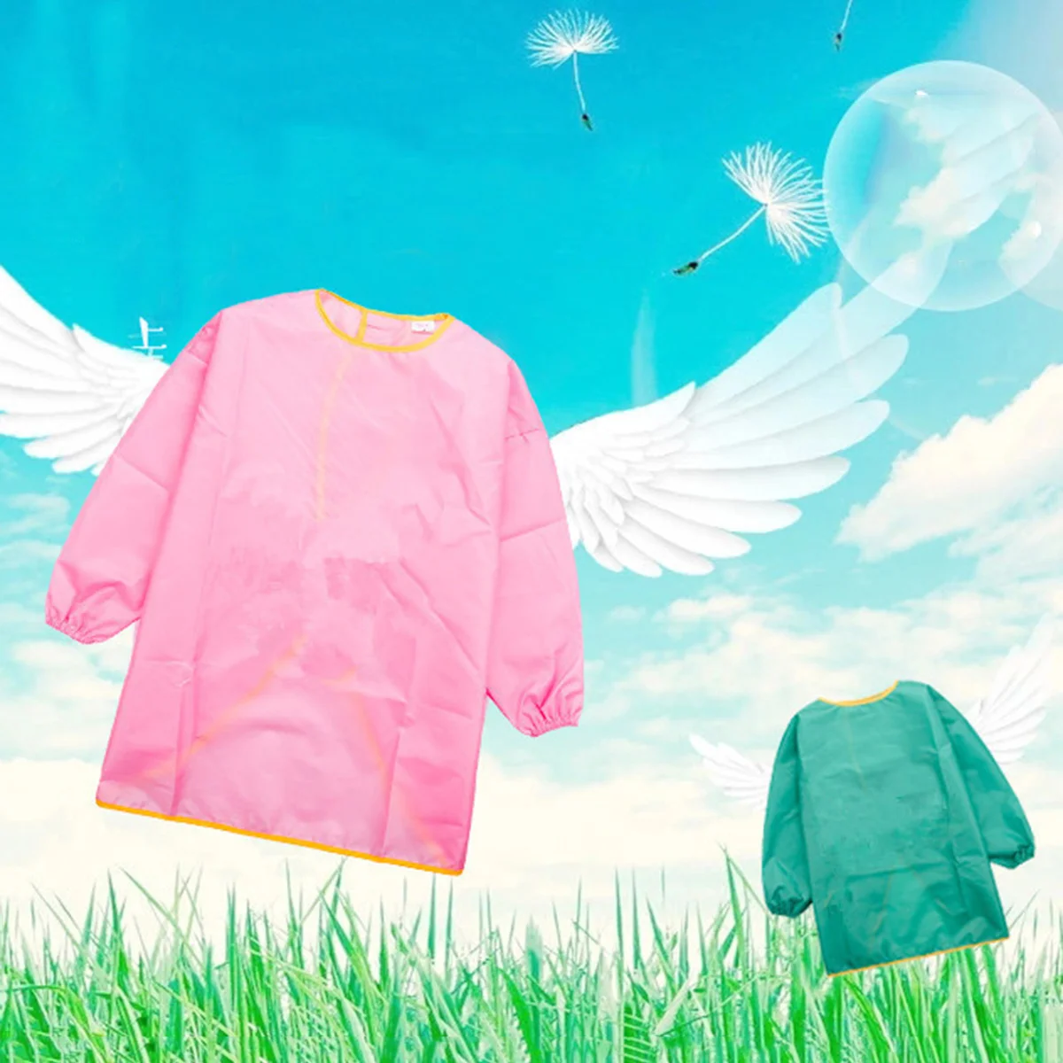 

Drawing Apron for Waterproof Long Sleeve Painting Smock 130-150Cm Pink Reusable Art Craft Protection Machine Washable