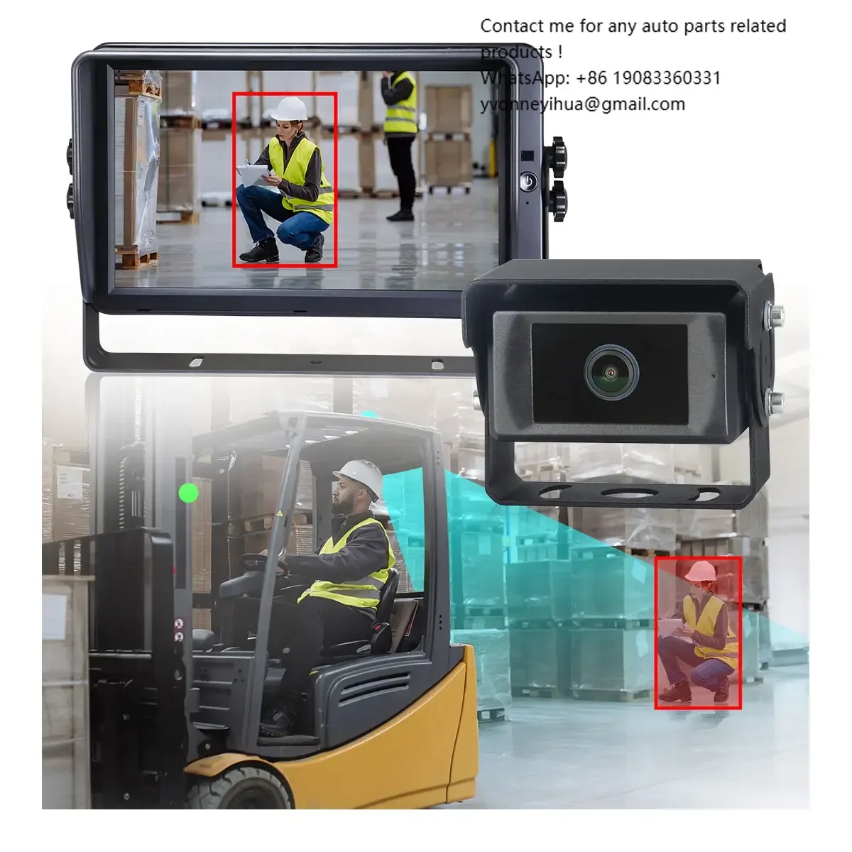 Adas Forward Collision Warning System Truck Forklift Reverse Camera With Blind Spot Detection
