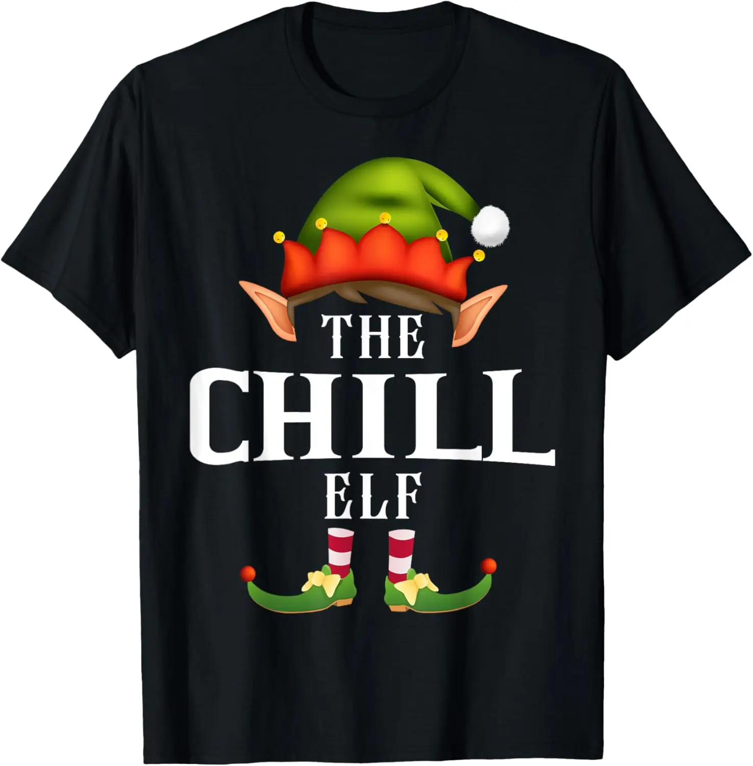 Chill Elf Group Funny Christmas Pajama Party T-Shirt