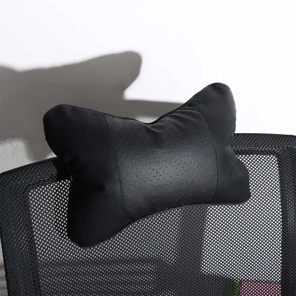 PU Leather PU Leather Car Neck Pillows Breathable Comfortable Auto Seat Head Neck Rest Cushion Soft Easy Install
