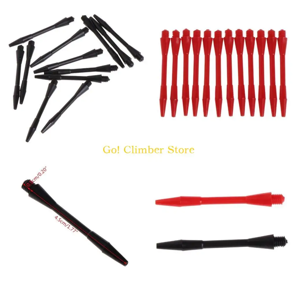 

Q84C 12 шт., черные короткие стержни для дротика, нейлоновое кольцо, ручка для дротика, борона, стержень для дротика, средний