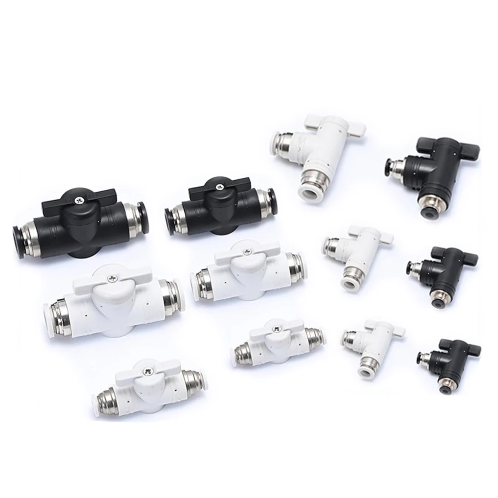BUC BUL Pneumatic Quick Connector Hand Valve Manual Switch Air Valve Straight Through Elbow L-shaped Ball Valve Switch Air Hose