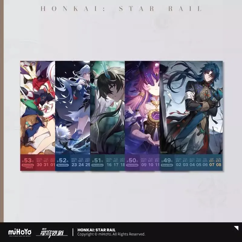 Honkai Star Rail Official Themes Desk Calendar Dan Heng, March 7th Game Characters 2024 Weekly Calendars Cosplay Gift