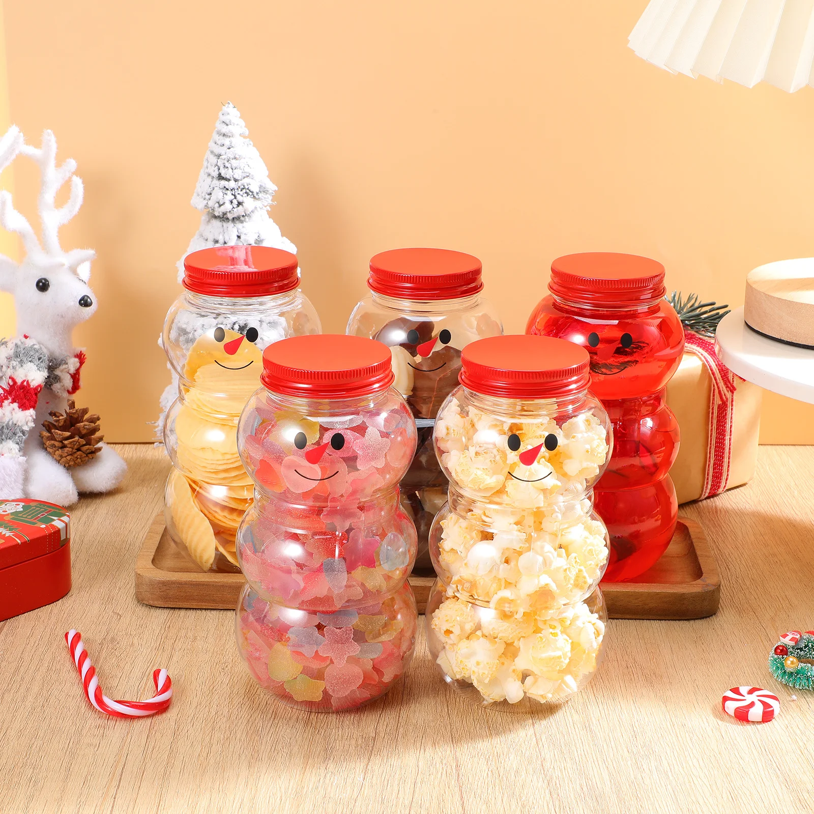 10 قطعة أكواب مشروبات الشاي والحليب عيد الميلاد ثلج زجاجات عصير المحمولة هدية التفاف زجاجات حلوى الحفلات