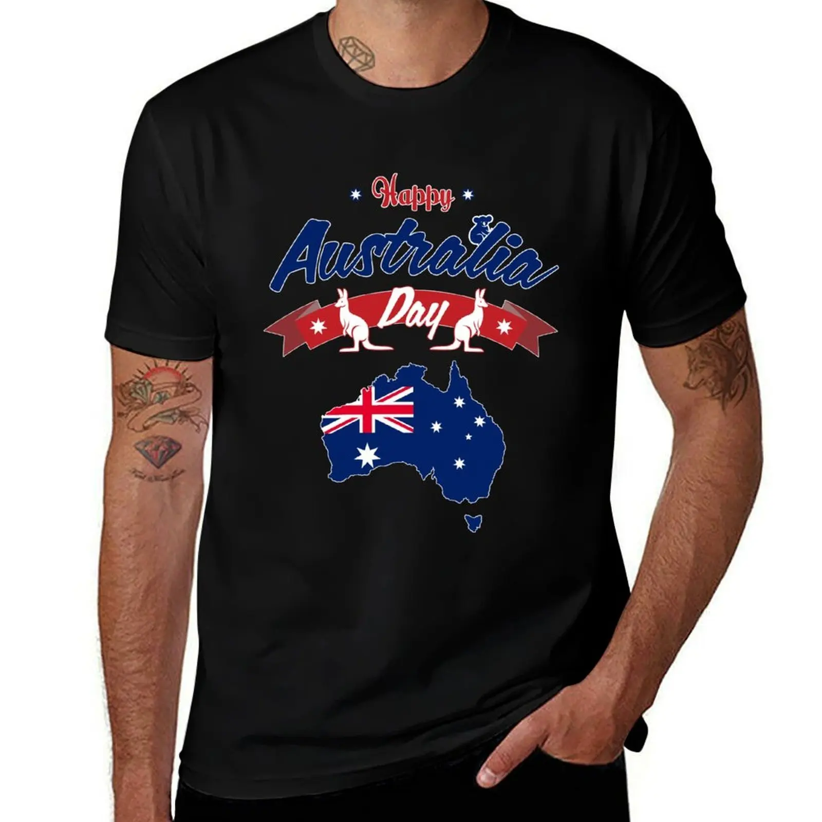 

Happy Australia Day! Australian map T-Shirt man t shirt graphic T-Shirt