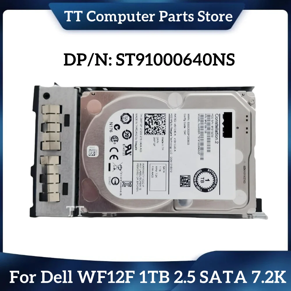 

TT For Dell WF12F 0WF12F ST91000640NS 1TB 2.5 SATA 7.2K Server Enterprise Hard Disk Fast Ship