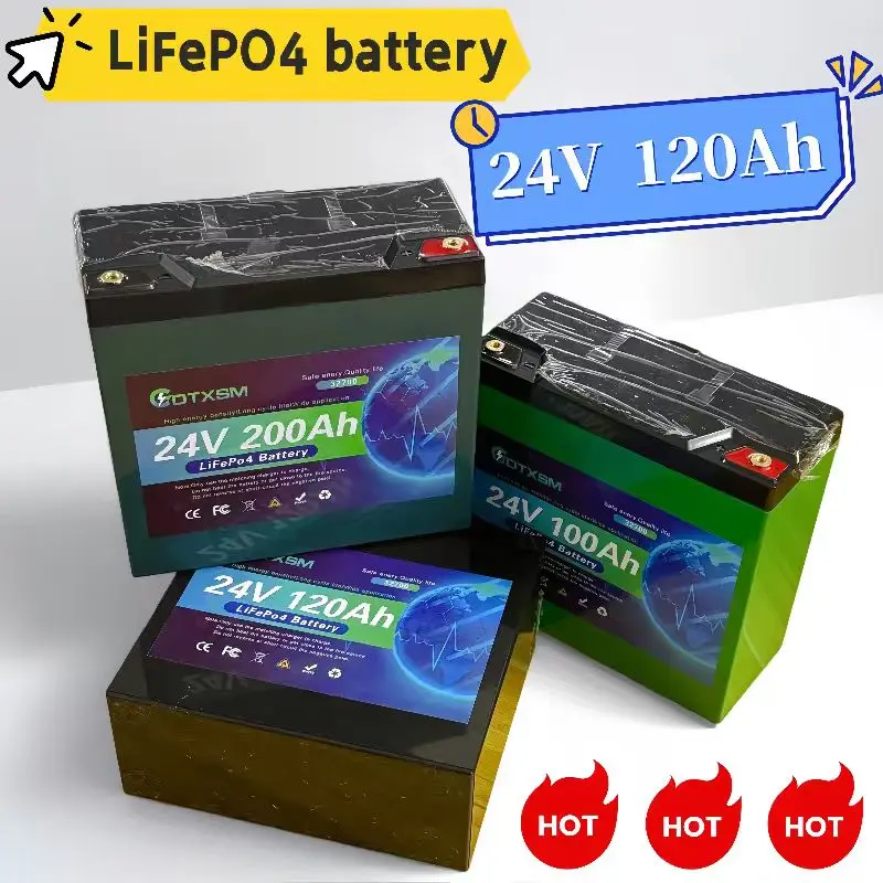 

32700 120AH LiFePO4 Battery 24V BMS Rechargeable Lithium Bateria Pack for Camping Car Solar System Home Storage