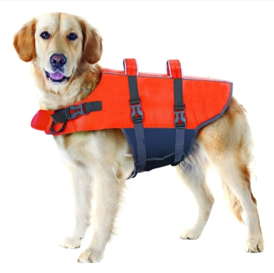 

LLS Ripstop Orange Dog Life Jacket For Small Medium Large Dogs Boating Dog Swimming Vest