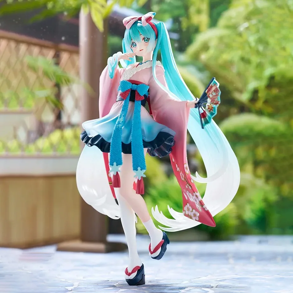 20cm moda Hatsune Miku figura de Anime Kimono Hatsune Miku figuras de acción Kawaii chica estatuilla PVC colección modelo Juguetes