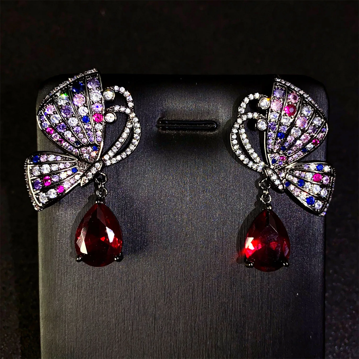 New Summer Exquisite Butterfly Pretty Drop Earrings Jewellery Ladies Zirconia Set Dress Prom Travel Event Party Wedding E82