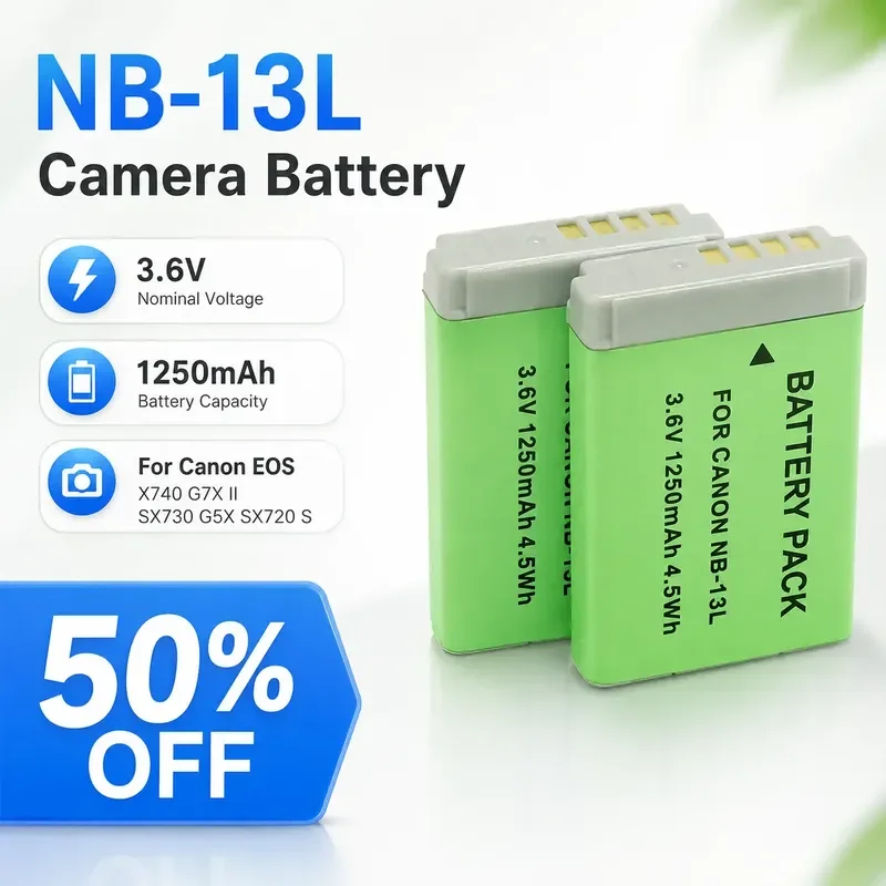 

NB-13L 3.6V 1250mAh Li-ion Camera Battery for Canon EOS X740 G7X II SX730 G5X SX720 S Digital Camera Replacement