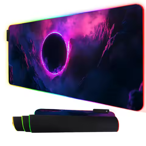 Large RGB Mouse Pad Galaxy Starry Sky Gaming MousePad Gamer Accessory LED Light Mousepads PC Computer Desk Mat with Backlit DIY