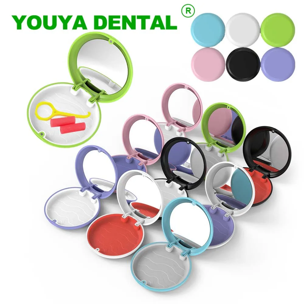 50pcs Dental Retainer Case Denture Storage Box Orthodontic Aligner Braces Fake Teeth Container Oral Hygiene Supplies Organizer