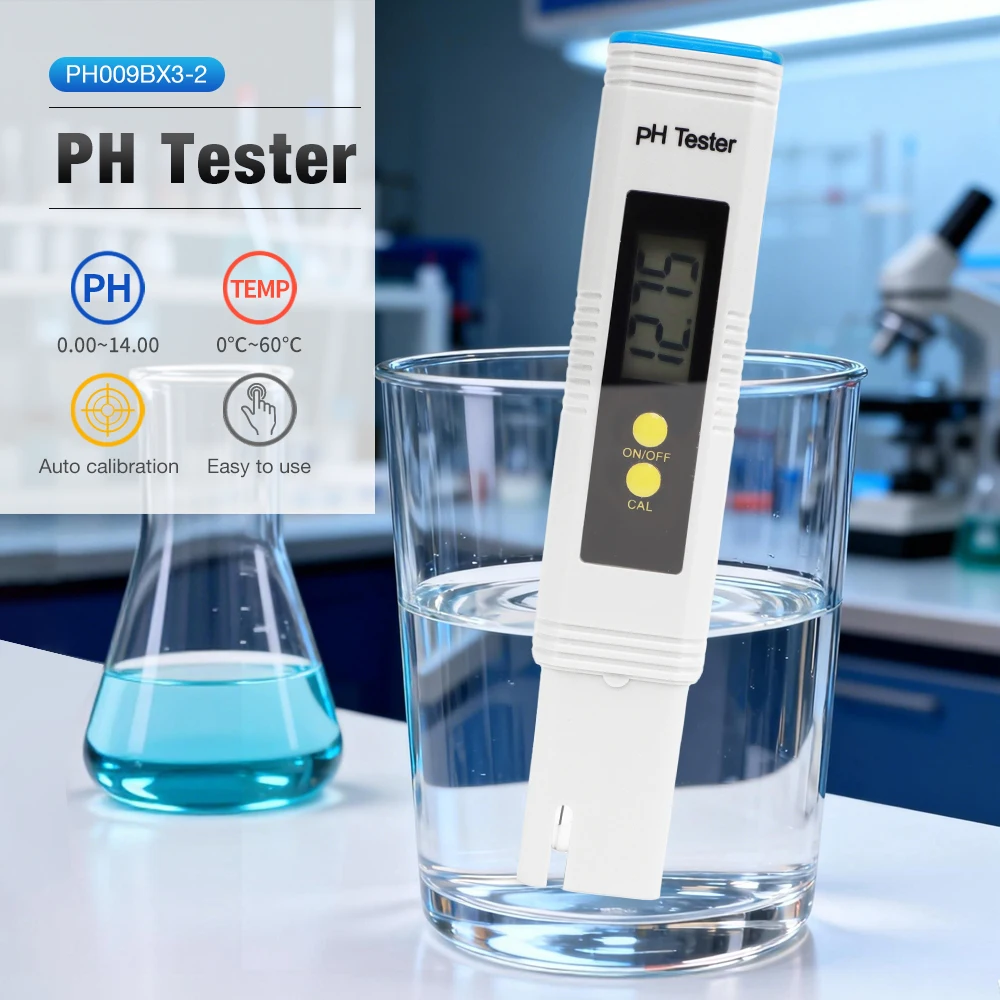 PH Meter 0.01 High Precision for Water Quality Tester with 0-14 Measurement Range Suitable Aquarium Swimming Pool