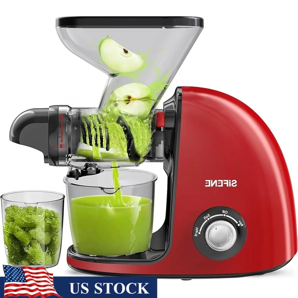 

Slow Masticating Juicer Cold Press Dual Wide Feed Chute Quiet Motor Juice Extractor Easy Cleanup Nutrient Rich Juice