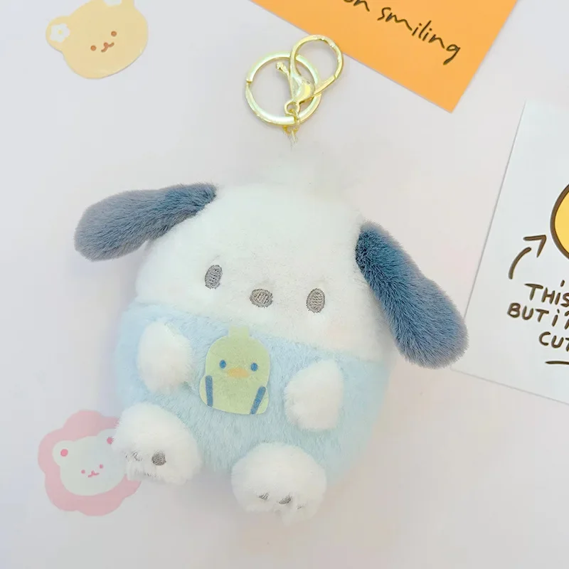 10Cm Kawaii Sanrio Cinnamoroll Hello Kitty Melody Plush Coin Purse Headphone Bag Keychain Pendant Anime Plush Doll Bag Pendant