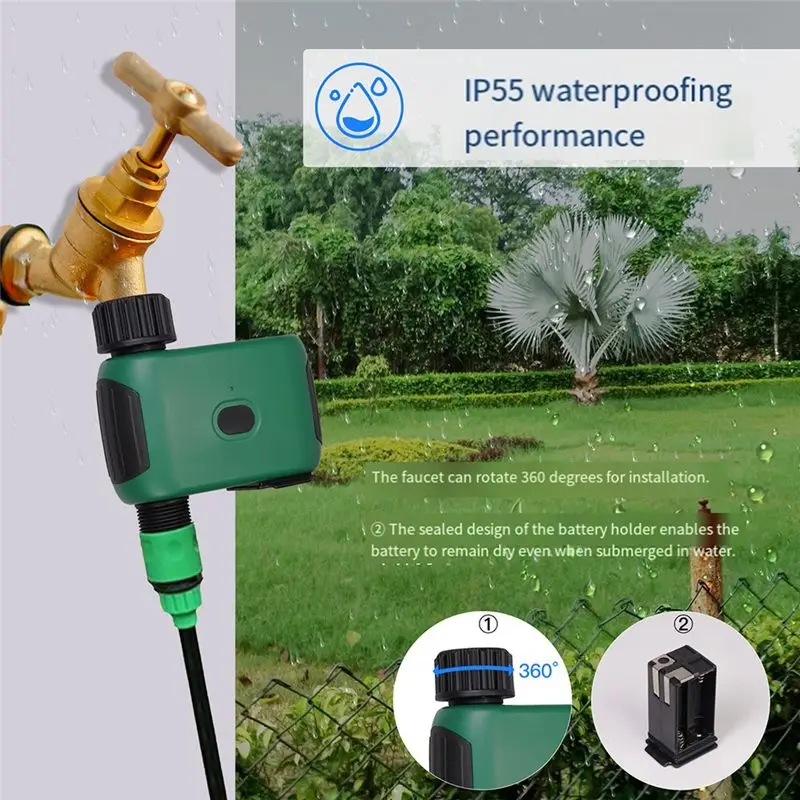 【Shop Now】Voice Control APP Remote Tuya Wifi Smart 1 Outlet Water Timer Irrigation Automation Scheduler For Alexa Google Home