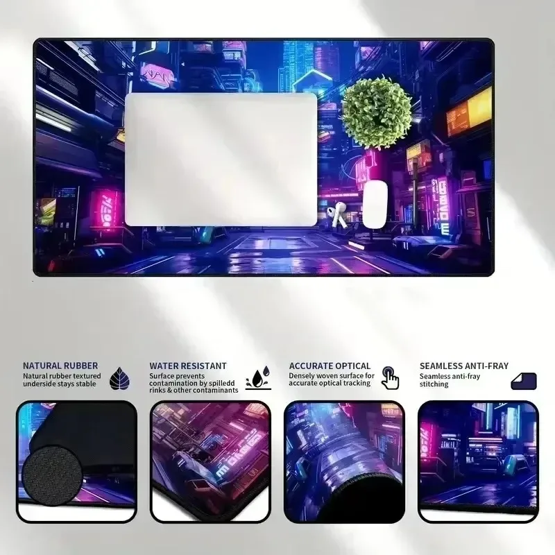 Large White Sports Car Design Gaming Mouse Pad Anti-Slip Rubber Base Extended Desk Mat for Gamer Office Use Computer Accessories