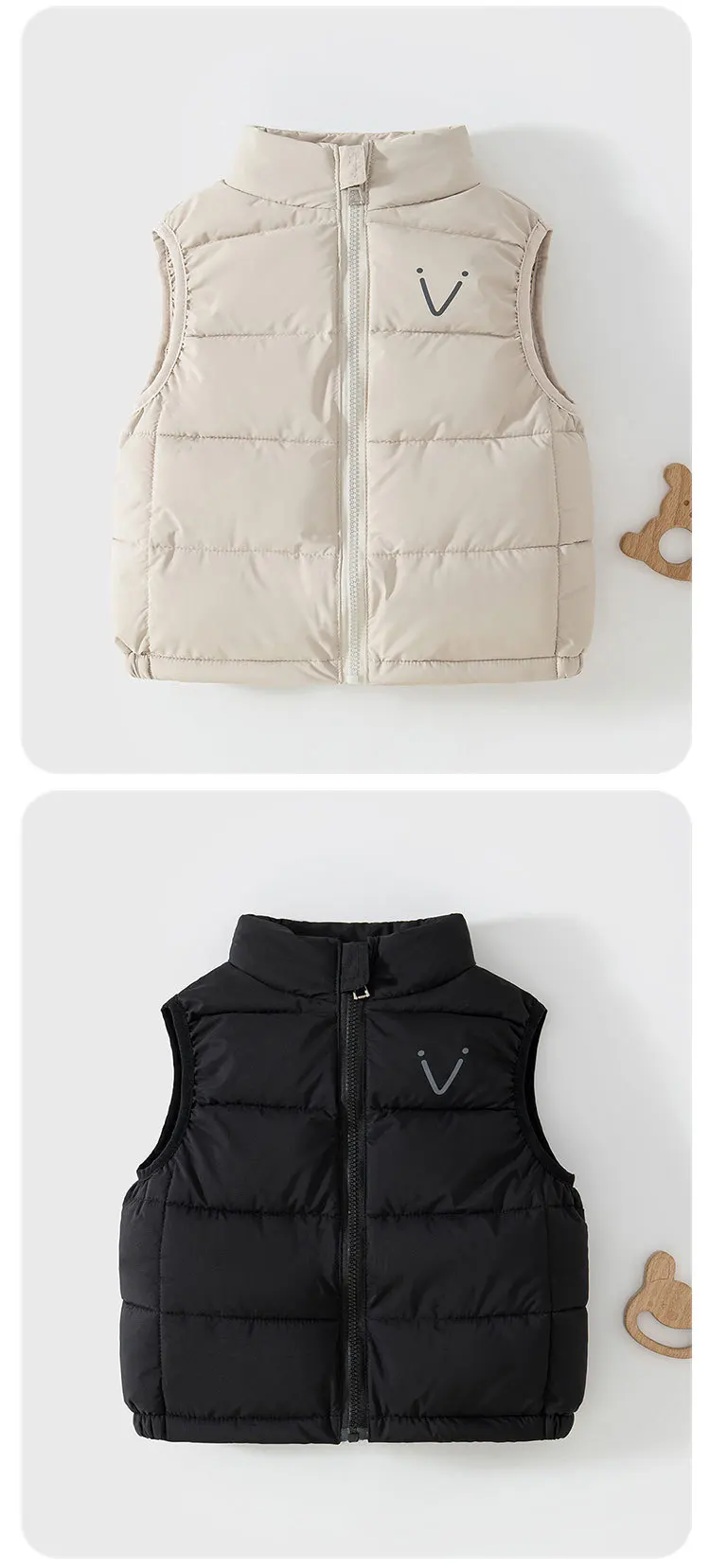 2026 Neue Kinder-Daunenweste Herbst und Winter Dicke Warme Weste 1-4 Jahre Ärmellose Jacke für Jungen – Detail 9