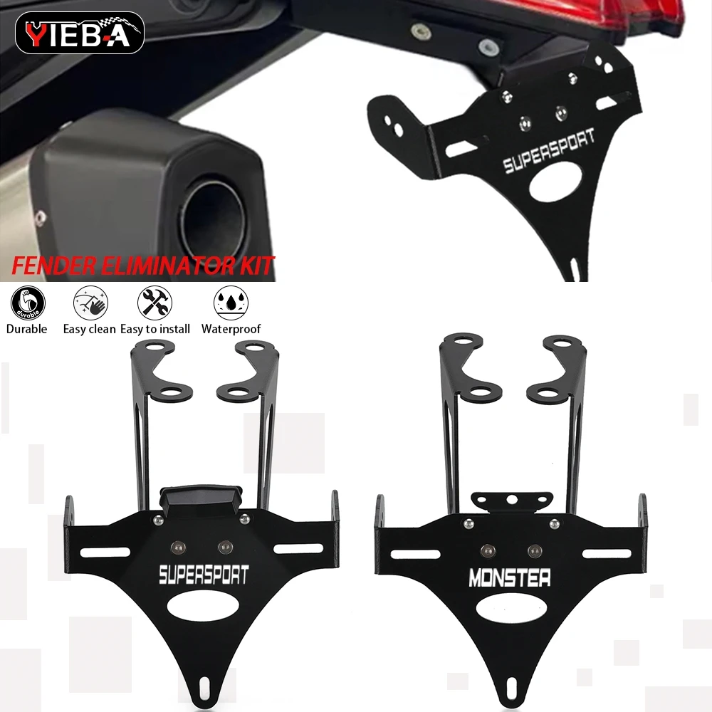 

For DUCATI Supersport 939 950 Monster 797 659 821 1200 R S 2017- 2025 LED Light License Plate Holder Fender Eliminator Tail Tidy