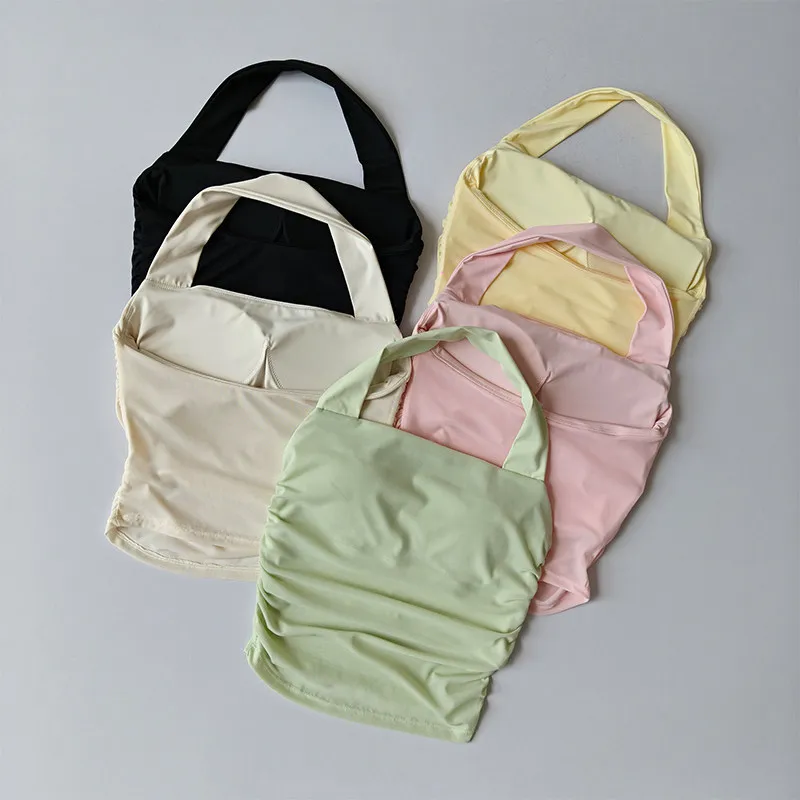 Damen-Sport-BH mit schönem Rücken, Neckholder-Yoga-Top mit festen Cups und Brustpolster, atmungsaktive Oberbekleidung, Fitness-BH – Detail 2