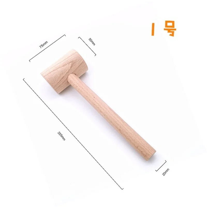 Mini Wooden Hammer Toy DIY Handmade Toys Crafts Wood Mallets Baby Educational Children Flat Toy Mallet