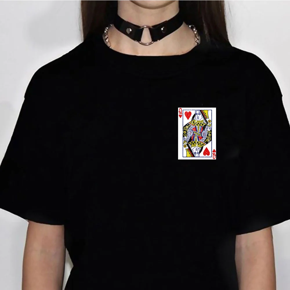 Playing Card t-shirts women manga Tee girl 2000s harajuku y2k clothing