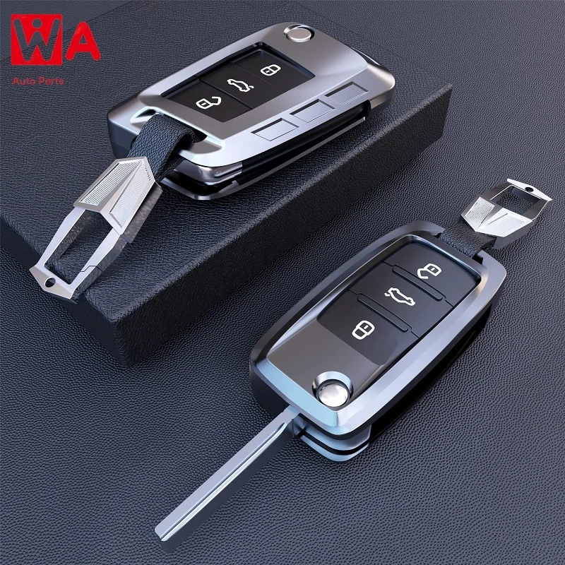 Zinc Alloy Key Cover Case For Volkswagen VW Golf Bora Jetta POLO GOLF Passat Skoda Octavia A5 Fabia SEAT Ibiza Leon