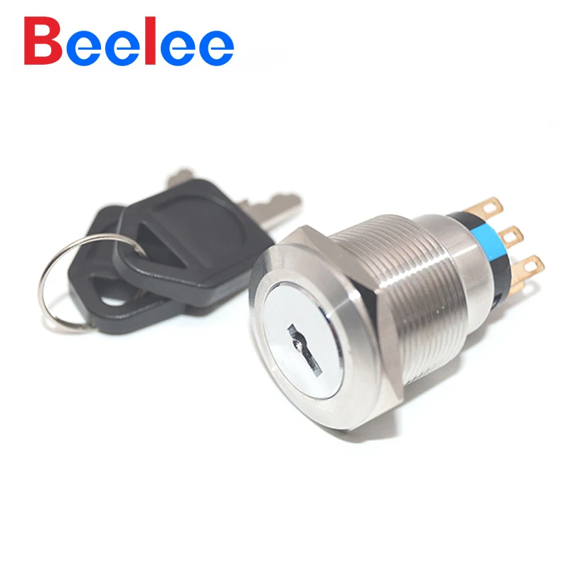 30 Uds BL-JS-22MZ8-FT-XX-XX = XS interruptor impermeable de acero Selector giratorio eléctrico interruptor de llave Universal