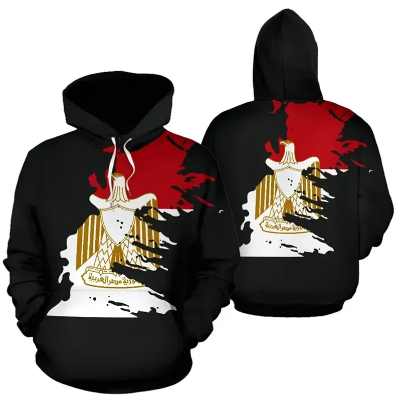 Egypt Camo Graphic Sweatshirts National Emblem Flag Hoodies for Men Pharaoh Eye of Horus Hoody Anubis Tracksuit Y2k Tops