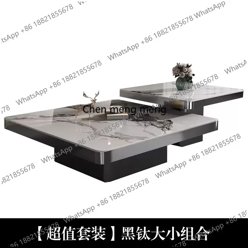 K182Italian Unique Coffee Table Design Luxury Floor Aesthetic Coffee Table Organizer Hardcover Mesa Centro Salon Home Furniture