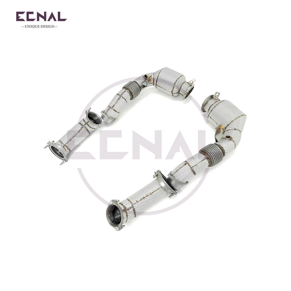 

Ecnal Exhaust Downpipe for BMW X5 G05 X6 G06 X7 G07 M60i 4.4T 2024+Exhaust System with Heat Shield Car Sport Exhaust Pipe