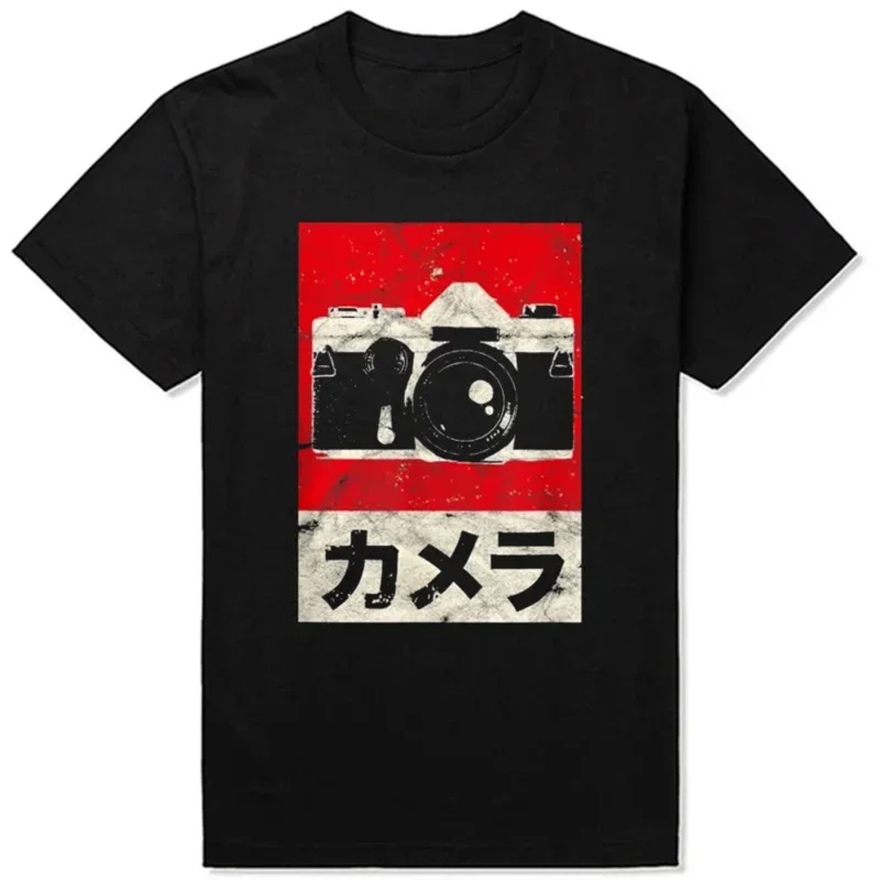 

Vintage Japanese Analog Camera Retro Photographer Film Tee Tops Round Neck Short-Sleeve Fashion Tshirt Photography T-shirts